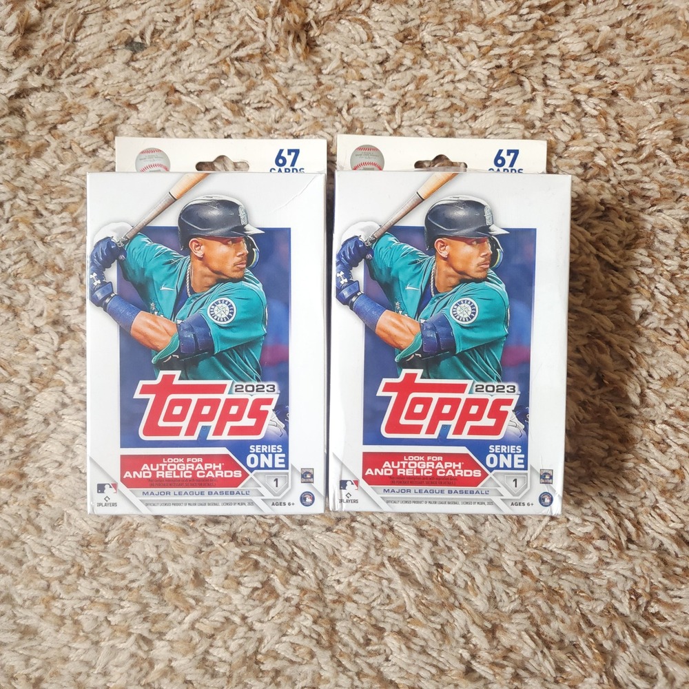 Topps 2023 Series 1 Baseball Hanger Box Lot of 2 MLB 134 Cards Total Sealed